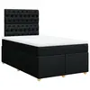 Image de vidaXL Sommier à lattes de lit avec matelas Noir 120x200 cm Tissu