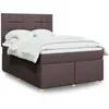 Image de vidaXL Sommier à lattes de lit avec matelas Marron foncé 140x190 cm