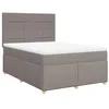 Image de vidaXL Sommier à lattes de lit avec matelas Taupe 140x190 cm Tissu