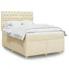 Image de vidaXL Sommier à lattes de lit avec matelas Crème 140x190 cm Tissu