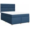 Image de vidaXL Sommier à lattes de lit avec matelas Bleu 140x190 cm Tissu
