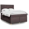 Image de vidaXL Sommier à lattes de lit avec matelas Marron foncé 140x190 cm