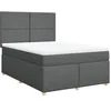 Image de vidaXL Sommier à lattes de lit avec matelas Gris foncé 140x200cm Tissu