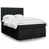 Image de vidaXL Sommier à lattes de lit avec matelas Noir 140x200 cm Tissu