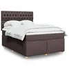Image de vidaXL Sommier à lattes de lit avec matelas Marron foncé 140x200 cm
