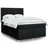 Image de vidaXL Sommier à lattes de lit avec matelas Noir 140x200 cm Tissu