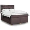 Image de vidaXL Sommier à lattes de lit avec matelas Marron foncé 140x200 cm