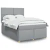 Image de vidaXL Sommier à lattes de lit avec matelas Gris clair 160x200cm Tissu