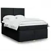 Image de vidaXL Sommier à lattes de lit avec matelas Noir 160x200 cm Tissu
