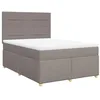 Image de vidaXL Sommier à lattes de lit avec matelas Taupe 160x200 cm Tissu