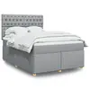Image de vidaXL Sommier à lattes de lit avec matelas Gris clair 160x200cm Tissu