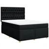 Image de vidaXL Sommier à lattes de lit avec matelas Noir 160x200 cm Tissu