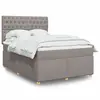 Image de vidaXL Sommier à lattes de lit avec matelas Taupe 160x200 cm Tissu