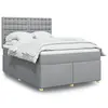 Image de vidaXL Sommier à lattes de lit avec matelas Gris clair 160x200cm Tissu