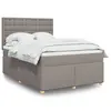 Image de vidaXL Sommier à lattes de lit avec matelas Taupe 160x200 cm Tissu