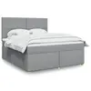 Image de vidaXL Sommier à lattes de lit avec matelas Gris clair 180x200cm Tissu