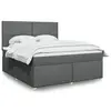 Image de vidaXL Sommier à lattes de lit avec matelas Gris foncé 180x200cm Tissu