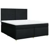 Image de vidaXL Sommier à lattes de lit avec matelas Noir 180x200 cm Tissu