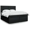Image de vidaXL Sommier à lattes de lit avec matelas Noir 180x200 cm Tissu