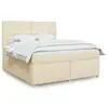 Image de vidaXL Sommier à lattes de lit avec matelas Crème 180x200 cm Tissu