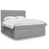 Image de vidaXL Sommier à lattes de lit avec matelas Gris clair 180x200cm Tissu