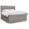 Image de vidaXL Sommier à lattes de lit avec matelas Taupe 180x200 cm Tissu