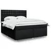Image de vidaXL Sommier à lattes de lit avec matelas Noir 180x200 cm Tissu