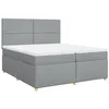 Image de vidaXL Sommier à lattes de lit avec matelas Gris clair 200x200cm Tissu