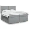 Image de vidaXL Sommier à lattes de lit avec matelas Gris clair 200x200cm Tissu