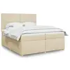 Image de vidaXL Sommier à lattes de lit avec matelas Crème 200x200 cm Tissu