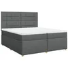 Image de vidaXL Sommier à lattes de lit avec matelas Gris foncé 200x200cm Tissu