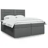 Image de vidaXL Sommier à lattes de lit avec matelas Gris foncé 200x200cm Tissu