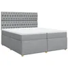 Image de vidaXL Sommier à lattes de lit avec matelas Gris clair 200x200cm Tissu