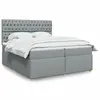 Image de vidaXL Sommier à lattes de lit avec matelas Gris clair 200x200cm Tissu