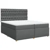 Image de vidaXL Sommier à lattes de lit avec matelas Gris foncé 200x200cm Tissu