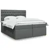 Image de vidaXL Sommier à lattes de lit avec matelas Gris foncé 200x200cm Tissu