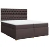 Image de vidaXL Sommier à lattes de lit avec matelas Marron foncé 200x200 cm