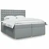 Image de vidaXL Sommier à lattes de lit avec matelas Gris clair 200x200cm Tissu