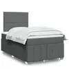 Image de vidaXL Sommier à lattes de lit avec matelas Gris foncé 120x200cm Tissu