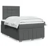 Image de vidaXL Sommier à lattes de lit avec matelas Gris foncé 120x200cm Tissu
