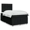 Image de vidaXL Sommier à lattes de lit avec matelas Noir 120x200 cm Tissu