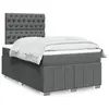 Image de vidaXL Sommier à lattes de lit avec matelas Gris foncé 120x200cm Tissu