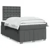 Image de vidaXL Sommier à lattes de lit avec matelas Gris foncé 120x200cm Tissu