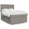 Image de vidaXL Sommier à lattes de lit avec matelas Taupe 140x190 cm Tissu