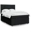 Image de vidaXL Sommier à lattes de lit avec matelas Noir 140x190 cm Tissu