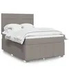 Image de vidaXL Sommier à lattes de lit avec matelas Taupe 140x190 cm Tissu