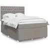 Image de vidaXL Sommier à lattes de lit avec matelas Taupe 140x190 cm Tissu