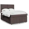 Image de vidaXL Sommier à lattes de lit avec matelas Marron foncé 140x200 cm