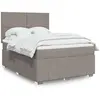 Image de vidaXL Sommier à lattes de lit avec matelas Taupe 140x200 cm Tissu