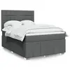 Image de vidaXL Sommier à lattes de lit avec matelas Gris foncé 140x200cm Tissu